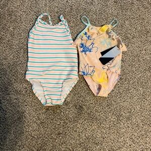 Cat & Jack Striped and Ideology Floral Kids One Piece Set